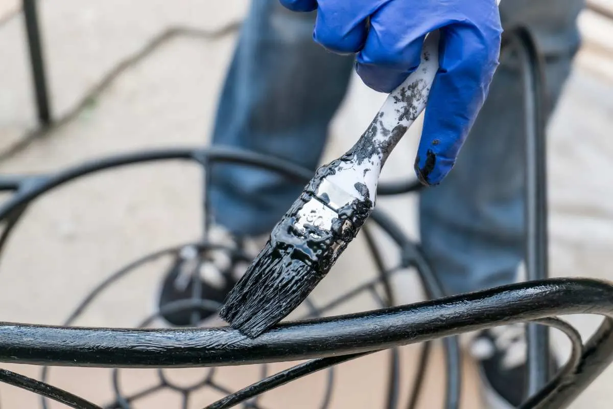 A freshly painted metal surface with an even finish