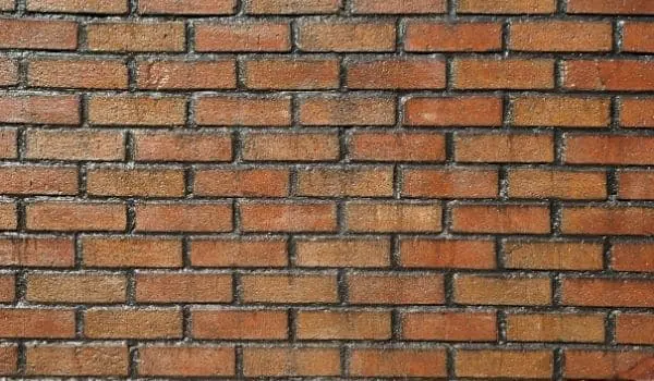Close up of unpainted red brick showing its porous surface