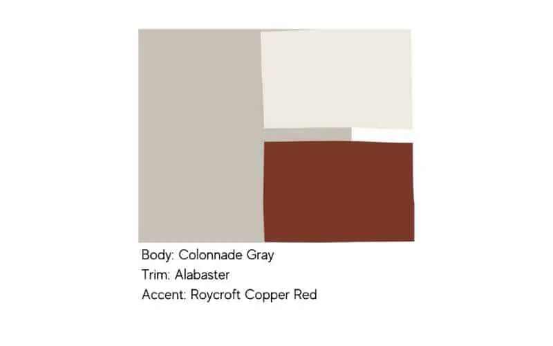Colonnade Gray SW 7641 paint swatch shown as an exterior body color