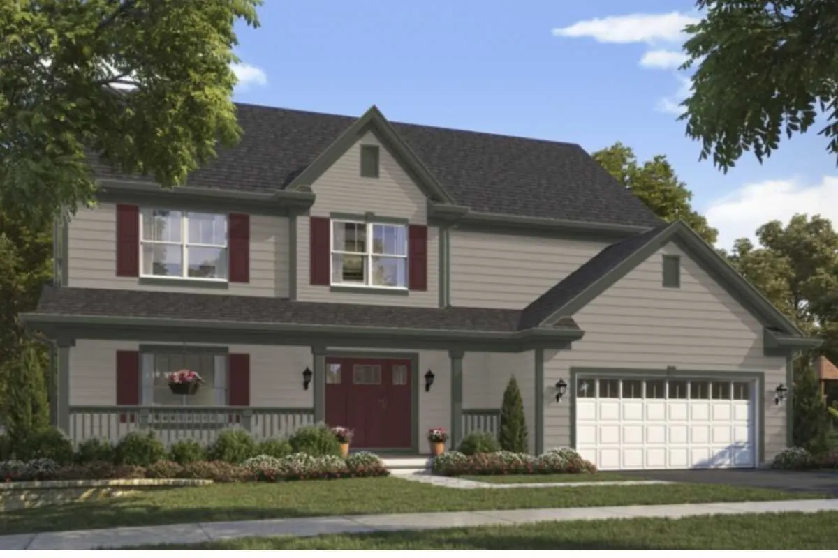 Pavestone SW 7642 paint swatch shown as a Tallyn's Reach exterior scheme
