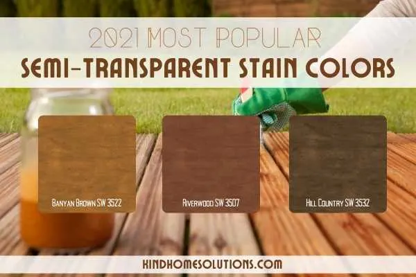 A swatch card of the most popular semi-transparent deck stain colors